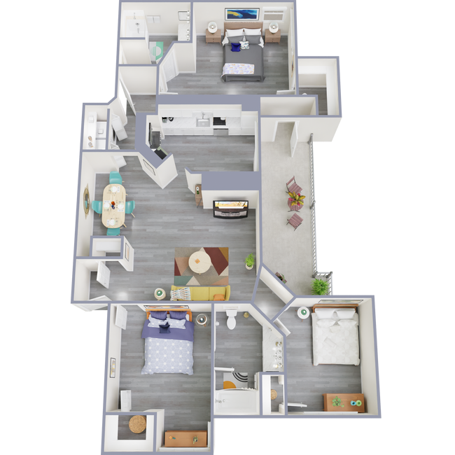 C1 | 3 Bed | 2 Bath | Classic 2038 floor plan